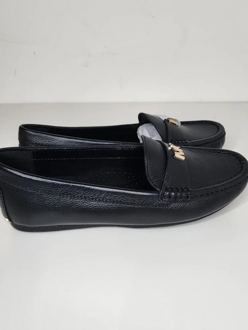 Michael Kors Melanie Womens Moc Flat Black  Leather Loafers Size 6